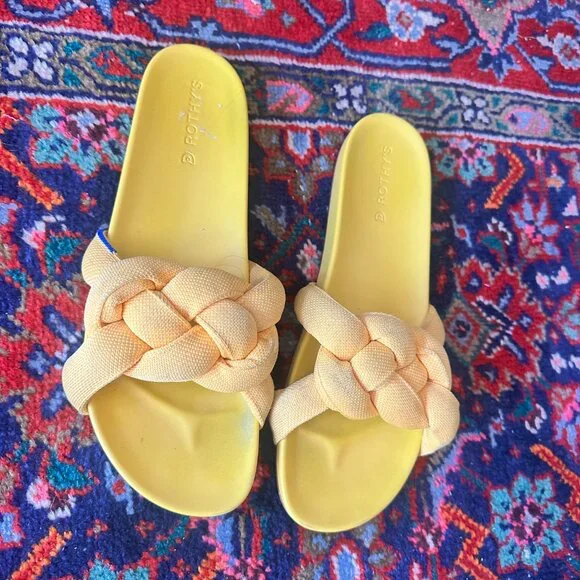 ROTHY'S Bubble Slide Slip-On Sandals Women’s Size 12.5 Canary Yellow Retired - Picture 5 of 14